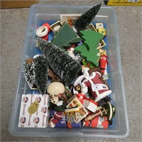 Tub Lot of Assorted Christmas Decorations
