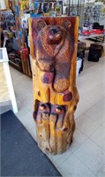 Bear Wood Carved Log