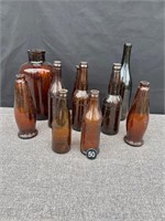 Brown Glass Bottle Lot