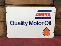 Original Ampol Quality Motor Oil Tin Rack Sign