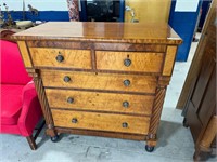 Period Maple Twisted Column Chest of Drawers