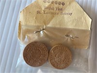 ROYAL VISIT WOODEN NICKELS