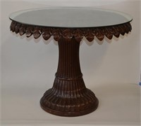 Carved wood Fluted Pedestal Table