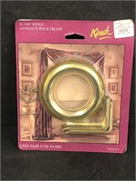 NEW!! Kirsch Drapery Curtains Scarf Rings Brass