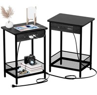 YENLURE NIGHT STAND SET 2, END TABLE WITH