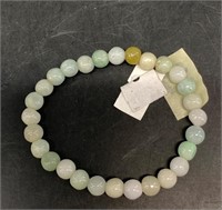 White jadeite stretch bracelet