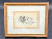 CAIRN TERRIER PRINT, FRAMED