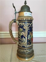 Master stein, pottery, relief, handpainted, pub