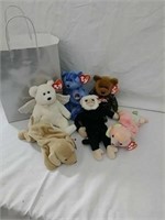 6 collectible Ty Beanie Babies