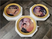 Elvis Forever Golden 3 Piece Plate Set