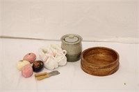 Ceramic Eggs, Spreaders, w/ Jam Jars & Booties