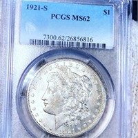 1921-S Morgan Silver Dollar PCGS - MS62