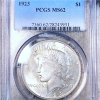 1923 Silver Peace Dollar PCGS - MS62