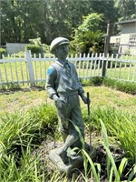 Outdoor golfer statue