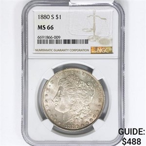 1880-S Morgan Silver Dollar NGC MS66