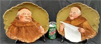 -38, Two Bavarian Monk Plates, Artist Signed