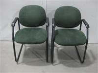 Two SitOnIt Seating Green Sled Chairs See Info