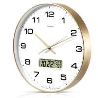 TIMESS Wall Clock, 14" Large Dial Non-Ticking Sile