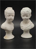 Pair of Classical White Bisque Lady Busts