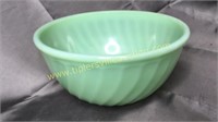 Fire king jadeite swirl bowl 8in