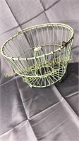 Green metal basket 14x9