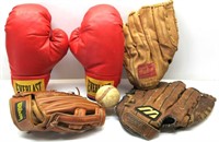 Boxing Gloves W/Baseball Gloves