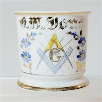 Antique Freemason's Shaving Mug