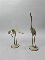 Two Solid Brass Cranes