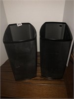 2 small metal trash cans