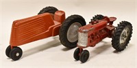 (2) Vintage Slik Toys Narrow Front Tractors