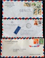 WORLD 6,750 AIRMAIL COVERS, 1950-1960s USED