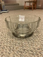 Vintage cut glass bowl with silver base