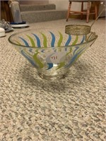 Vintage MCM early 1960's glass chip and dip bowl