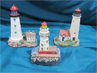 3 Lighthouse Figurines 5" T