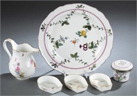 6 Meissen & porcelain floral pieces.
