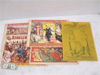 Lot of Vintage Circus Posters - As Shown -