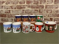 9pc Christmas Coffee Mug Lot