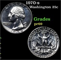 Proof 1970-s Washington Quarter 25c Grades GEM++ P