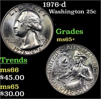 1976-d Washington Quarter 25c Grades GEM+ Unc