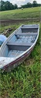 12 ft flat bottom  row boat with oars