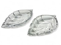 Pair of Waterford Crystal leaf dishes 9 1/2” l