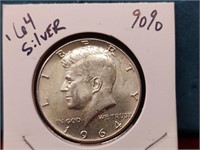Silver Kennedy Half Dollar 1964