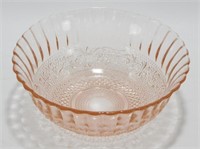 * Vintage Pink Glass Bowl - Measures 7” Across
