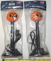 (2) Minami Blow Mold Halloween Pumpkin Candoliers