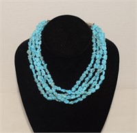 Sterling Finding & Blue Turquoise Look Beads