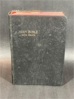Holy Bible with Black Leather Cover