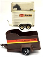 Tonka Stables Metal Toy Trailer with Horses 6”