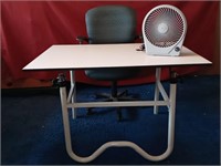 Drafting Table, Chair and Fan