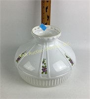 Aladdin Milk Glass Lamp Shade With Floral Accent,