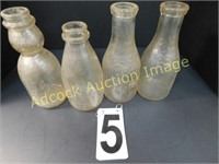2 Silver Seal Meadow Gold Milk Bottles - 2-